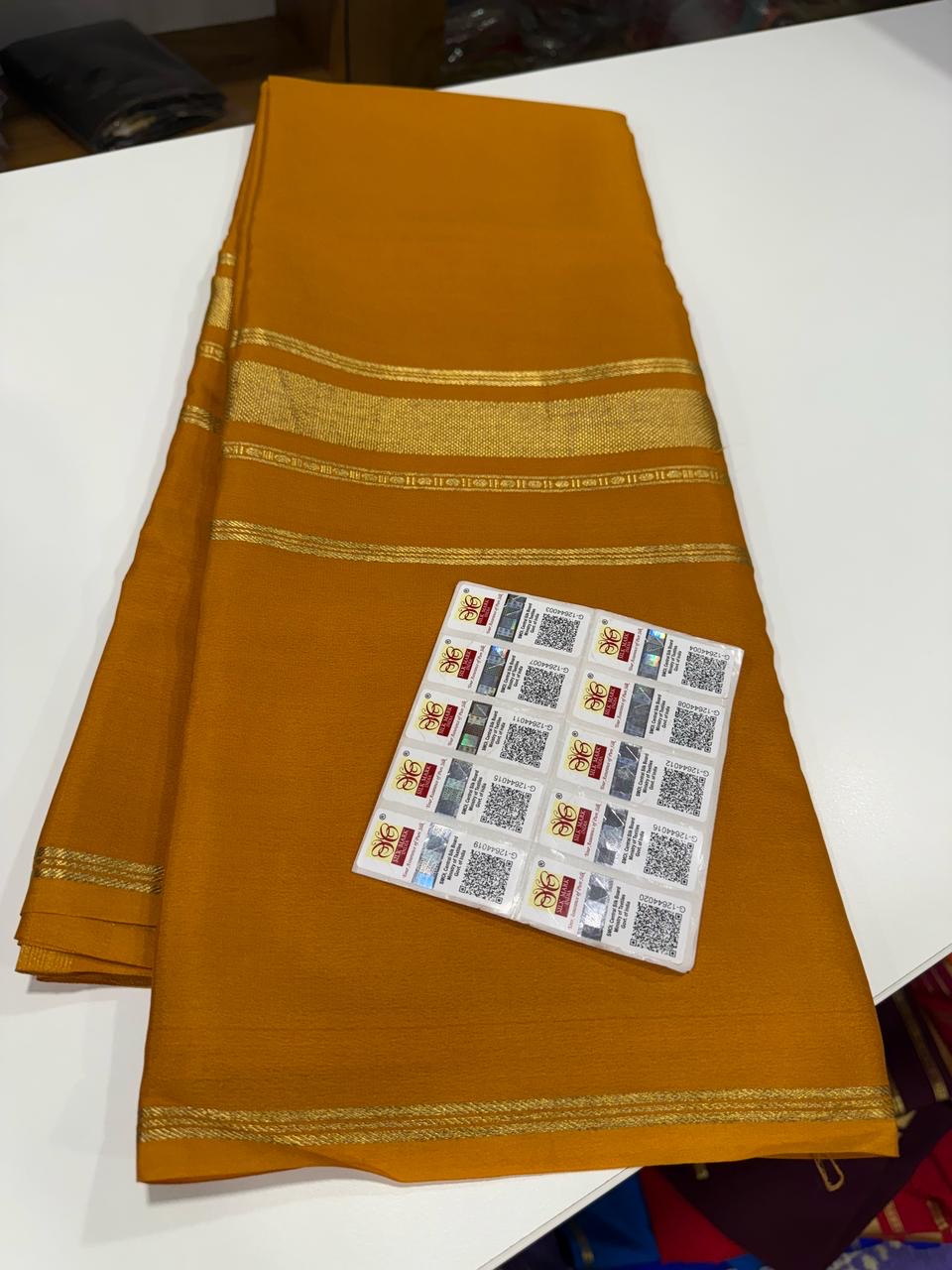 3D pattern mysore silk sarees with elegant color combinations