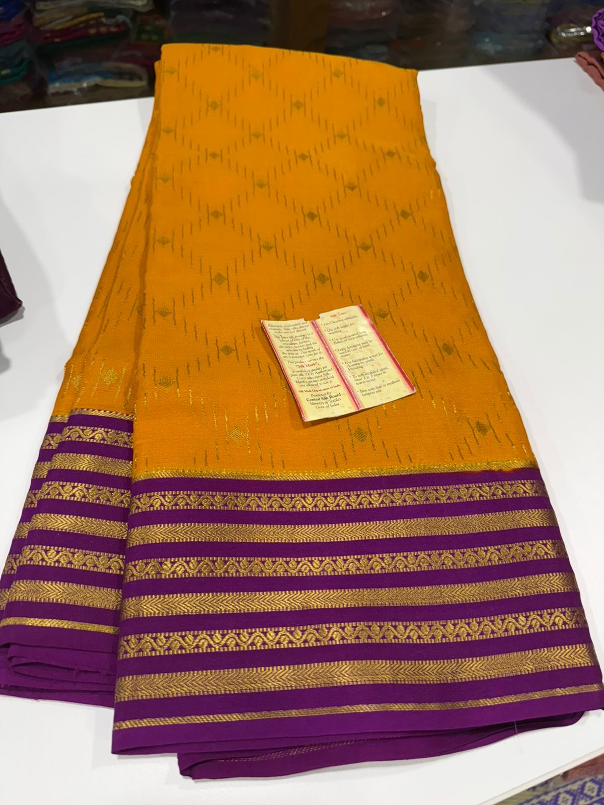 Contrast combination pattern mysore silk sarees with rich pallu