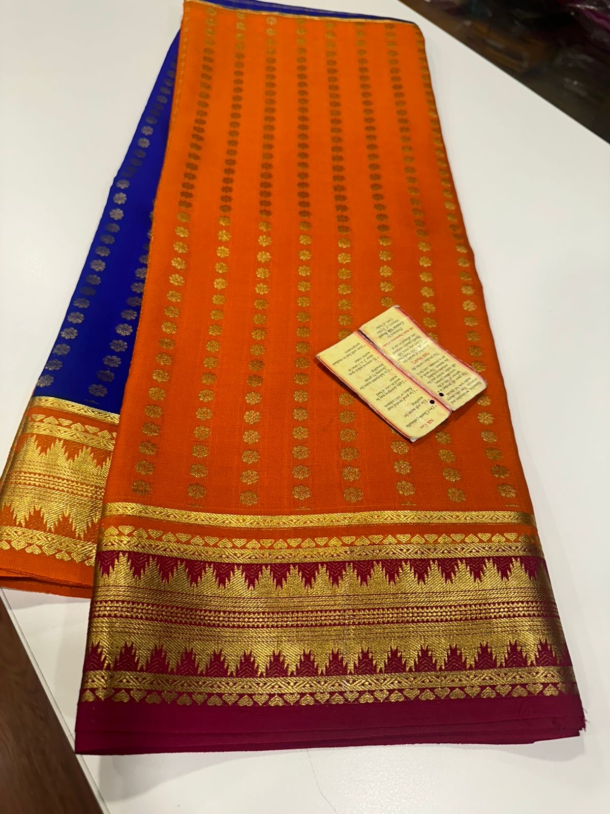 All over saree zari consumption with beautiful 3D color combination