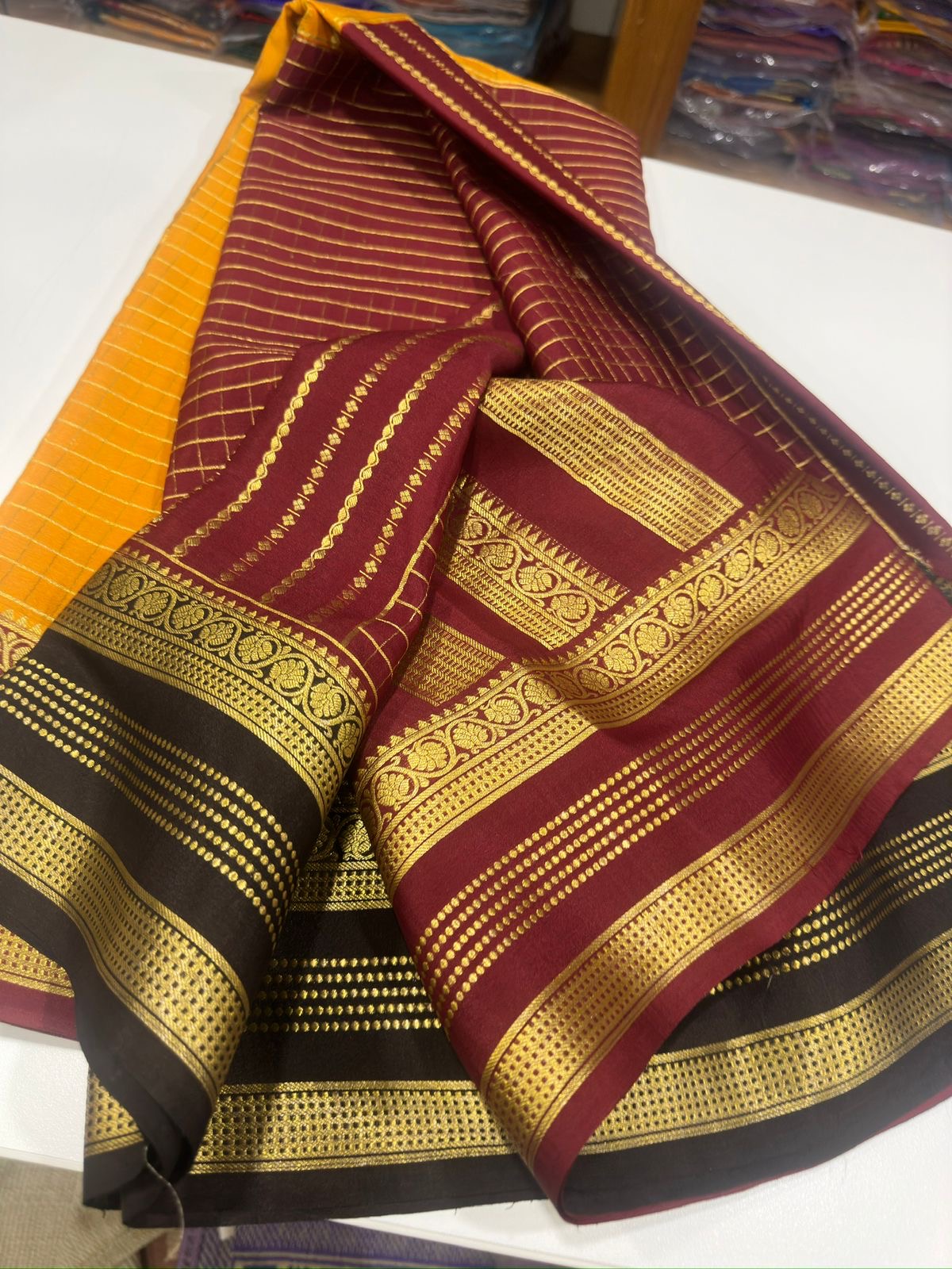 All over saree zari consumption with beautiful 3D color combination