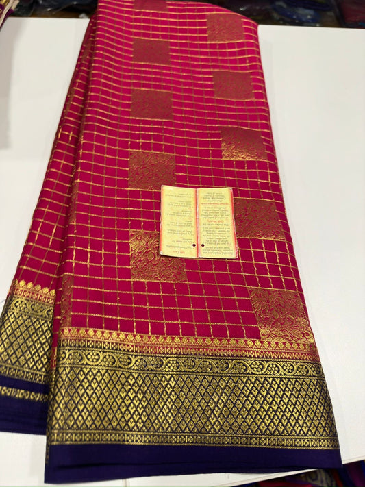 Mysore silk with box brocade beautiful color combination