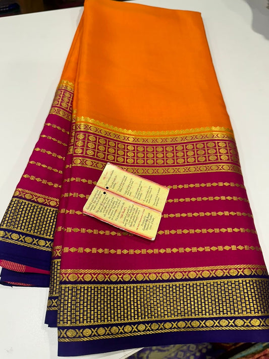 Mysore silk sarees with elegant 3 color combinations