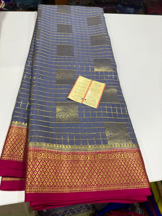 Mysore silk with box brocade beautiful color combination