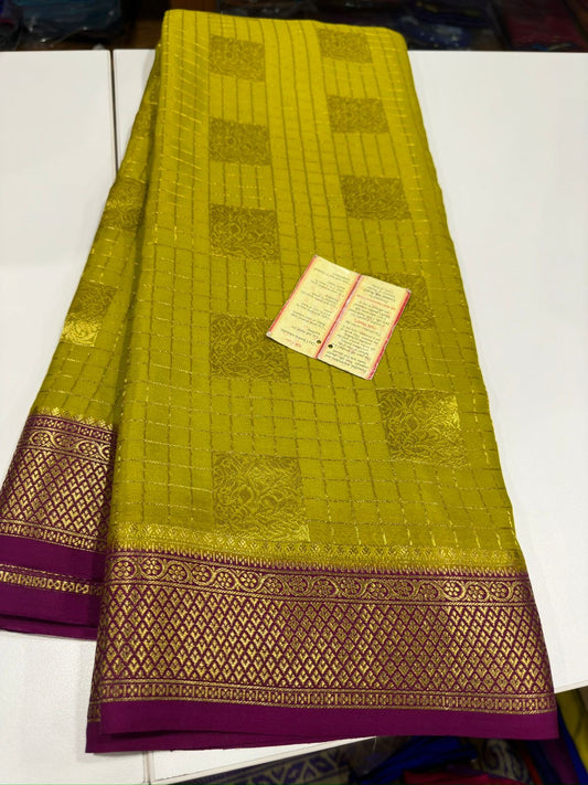 Mysore silk with box brocade beautiful color combination