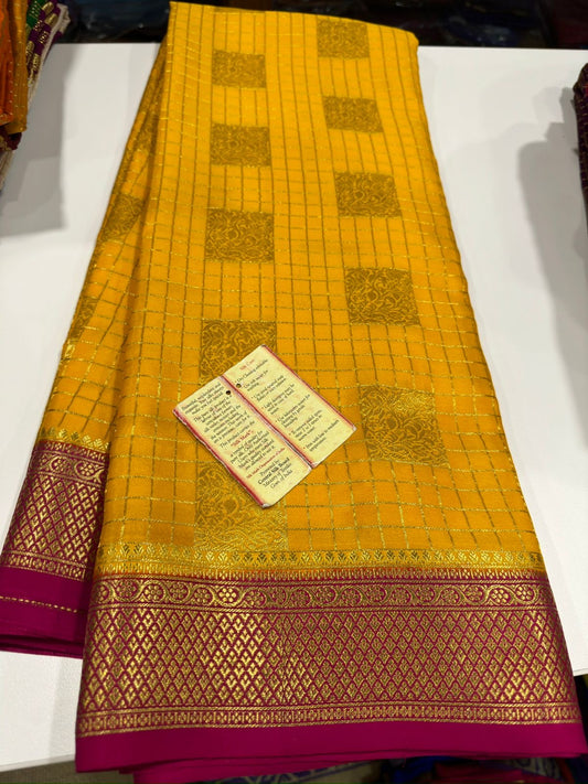 Mysore silk with box brocade beautiful color combination