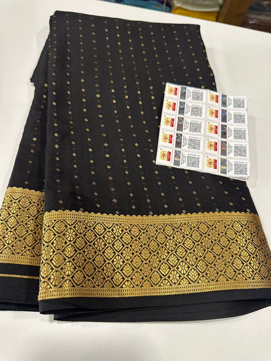 Motif pattern mysore silk sarees