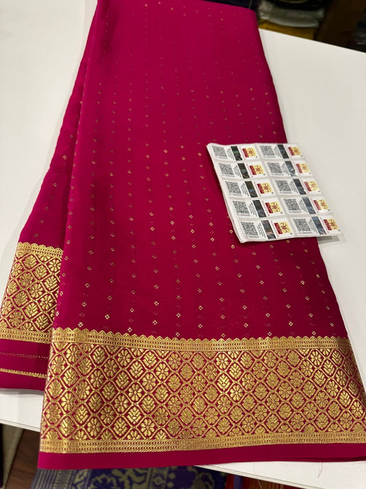 Motif pattern mysore silk sarees