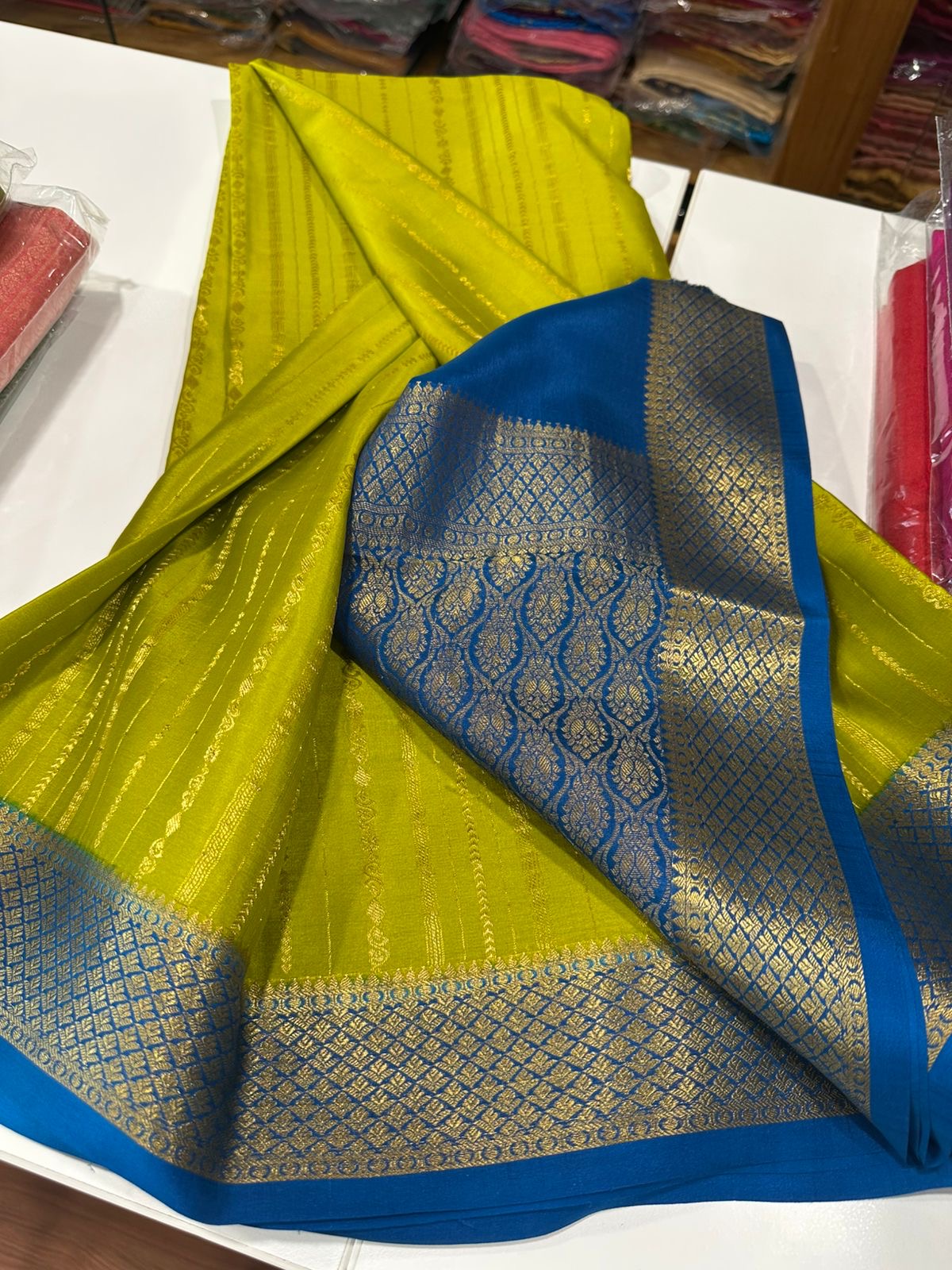 All over sarees zari weaving pattern