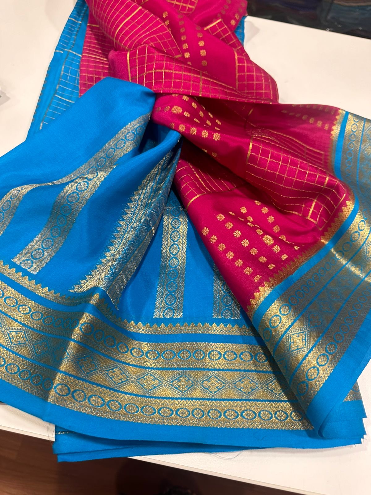 All over saree zari consumption with beautiful 3D color combination