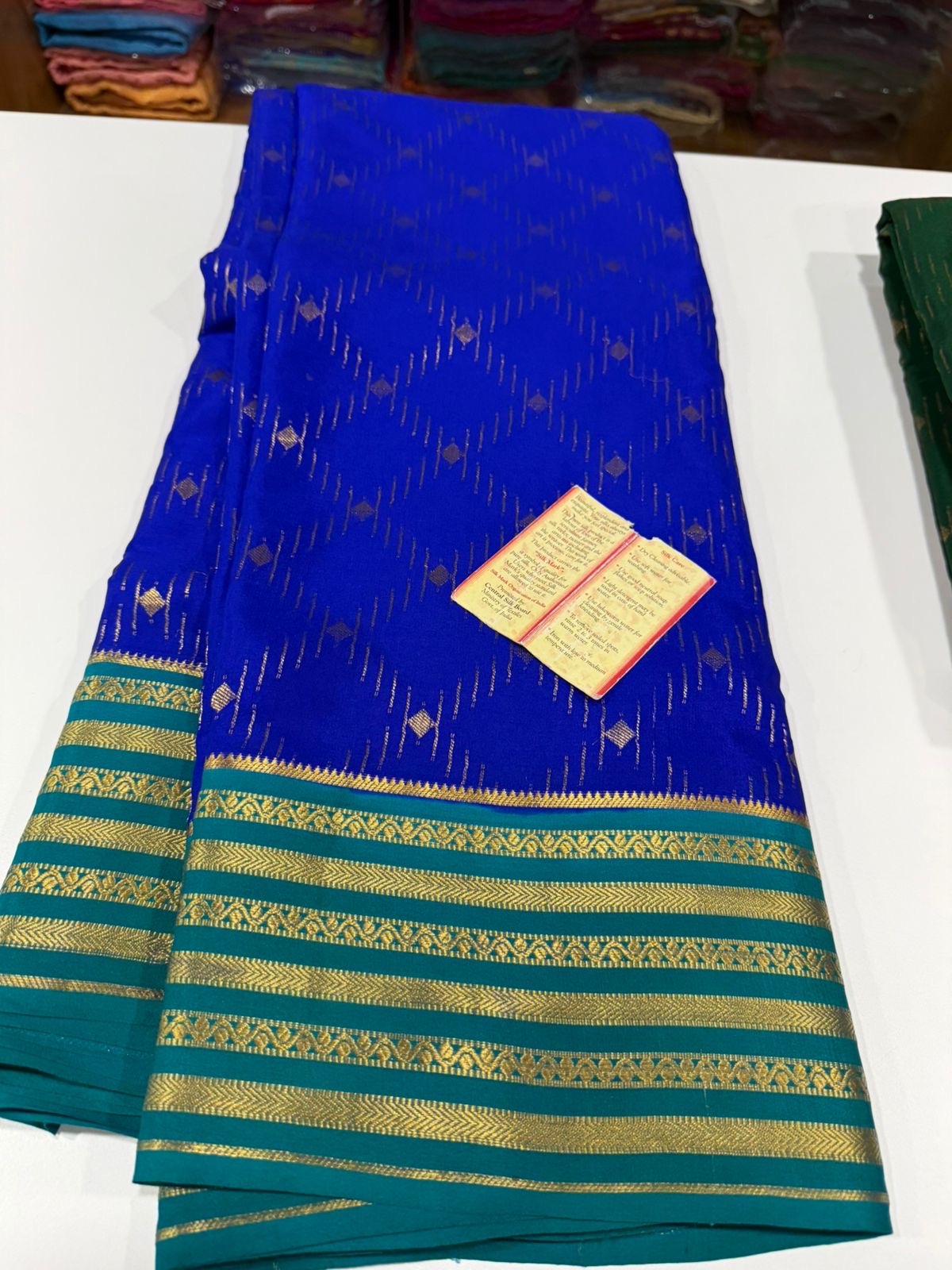 Contrast combination pattern mysore silk sarees with rich pallu