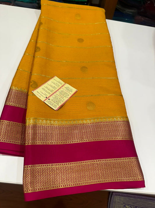 Mysore silk sarees with motif and bentex border