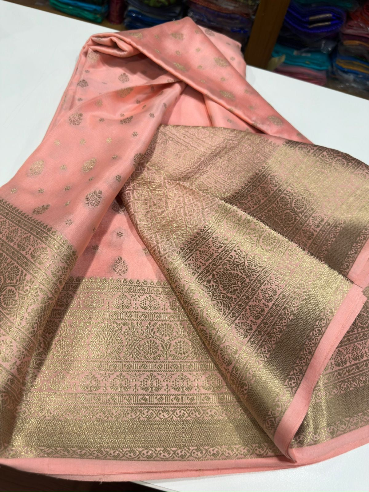 Mysore silk Saress with all over zari consumption