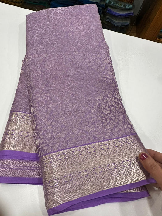 Lavender Brocade  Mysore Silk Saree