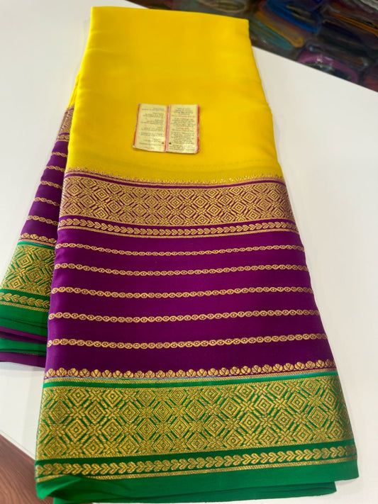 Mysore silk sarees with elegant 3 color combinations