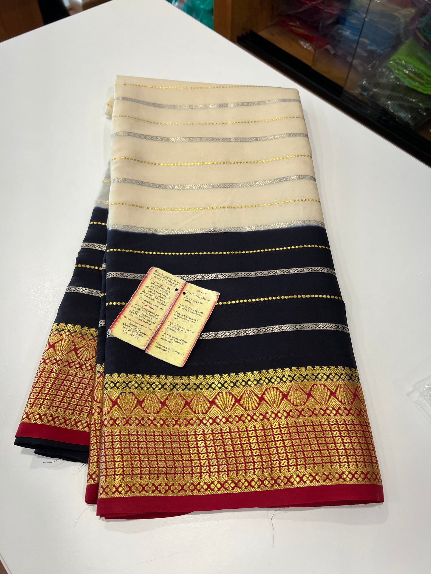 All over sarees Zari weaving pattern