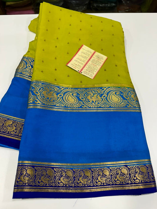 Peacock border 3D Mysore silk saree