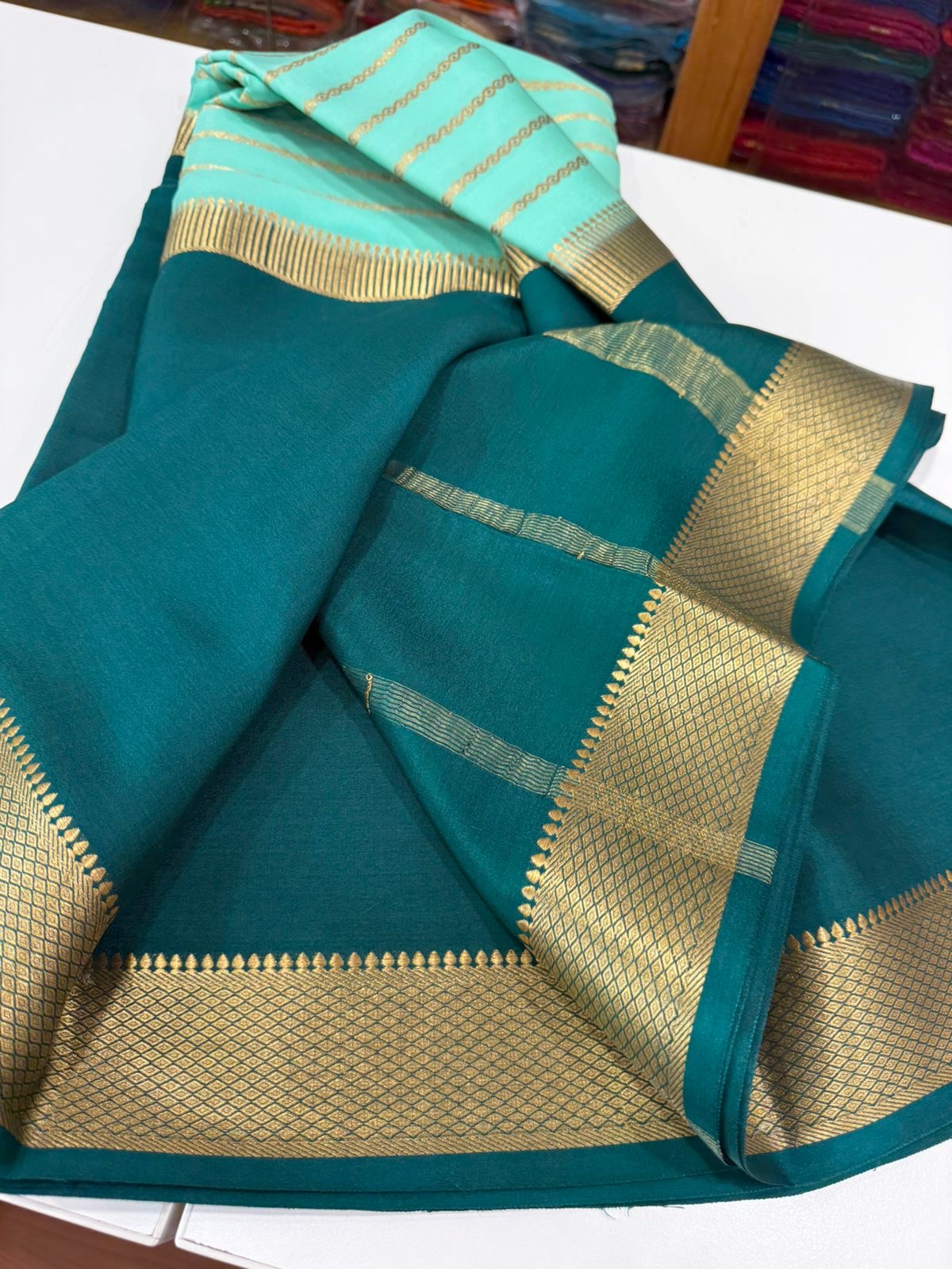 All over sarees Zari weaving pattern