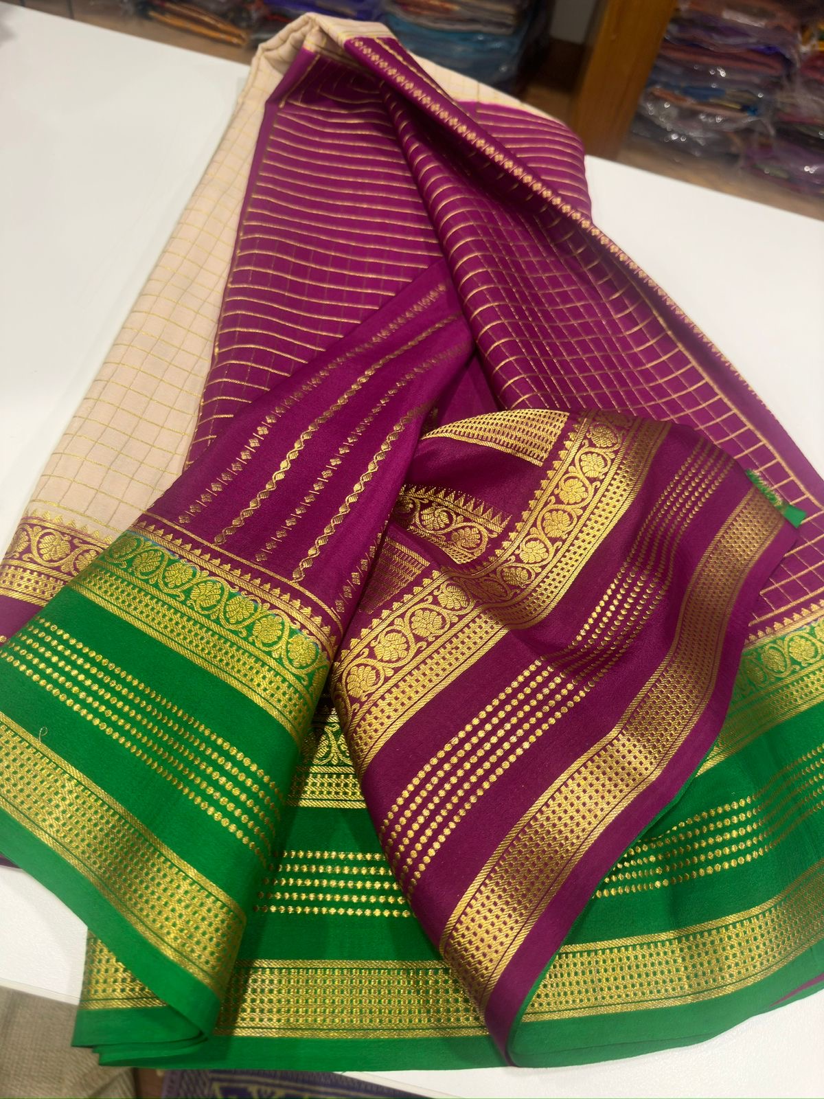 All over saree zari consumption with beautiful 3D color combination