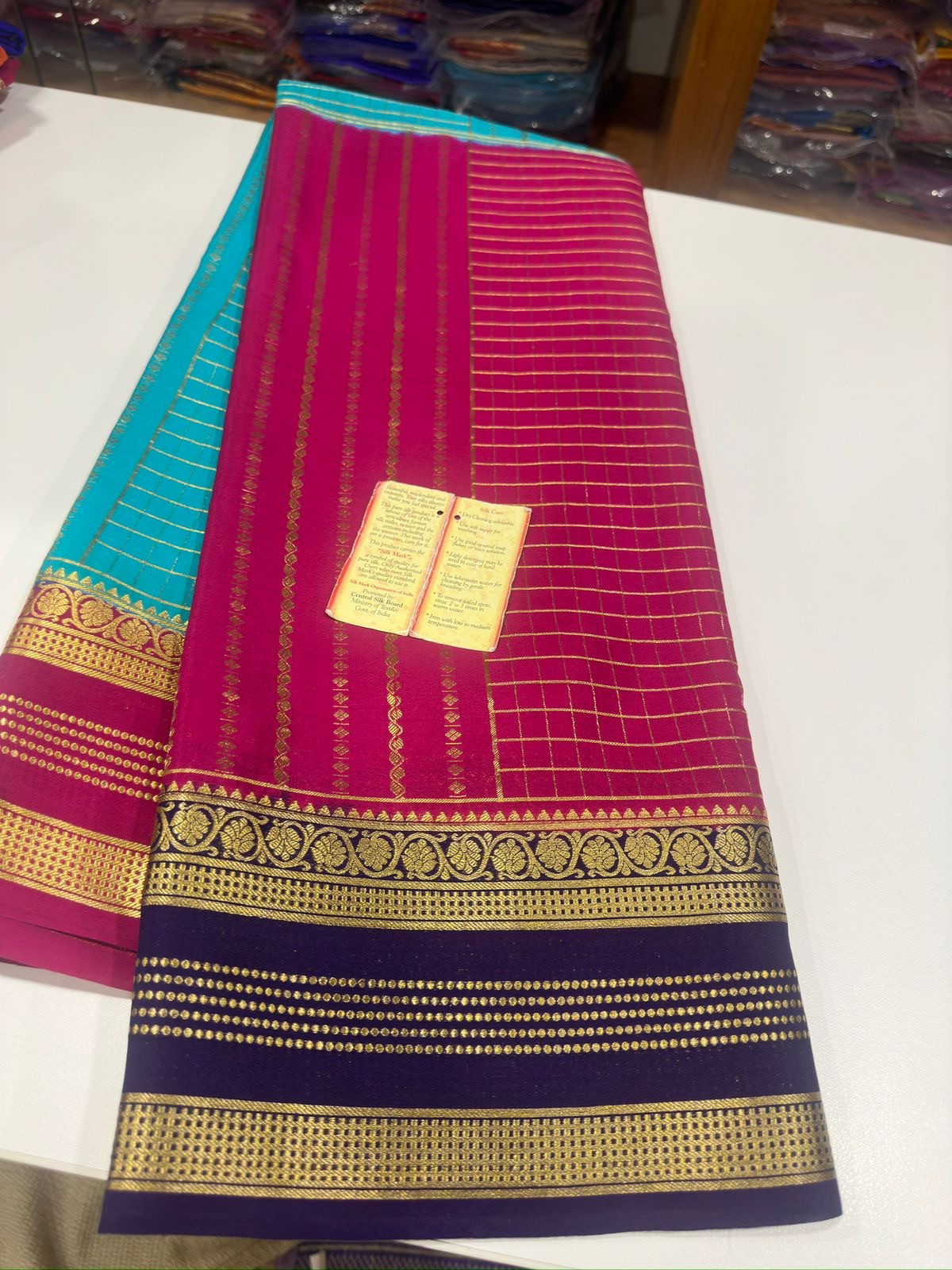 All over saree zari consumption with beautiful 3D color combination