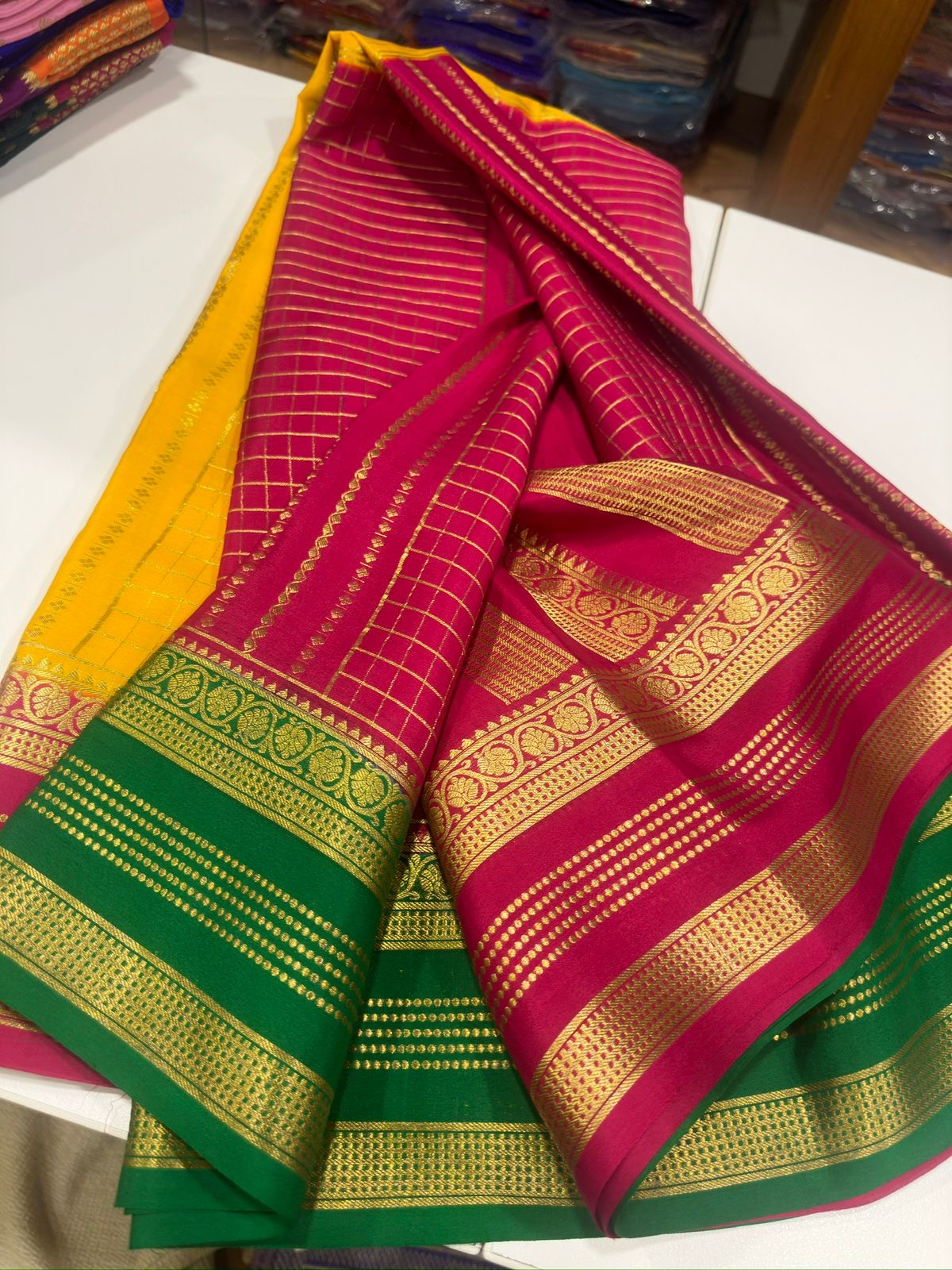 All over saree zari consumption with beautiful 3D color combination