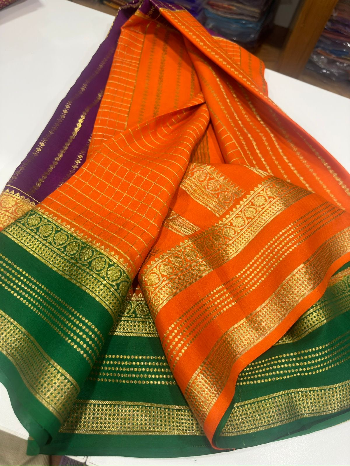 All over saree zari consumption with beautiful 3D color combination