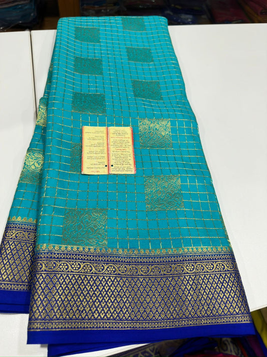 Mysore silk with box brocade beautiful color combination