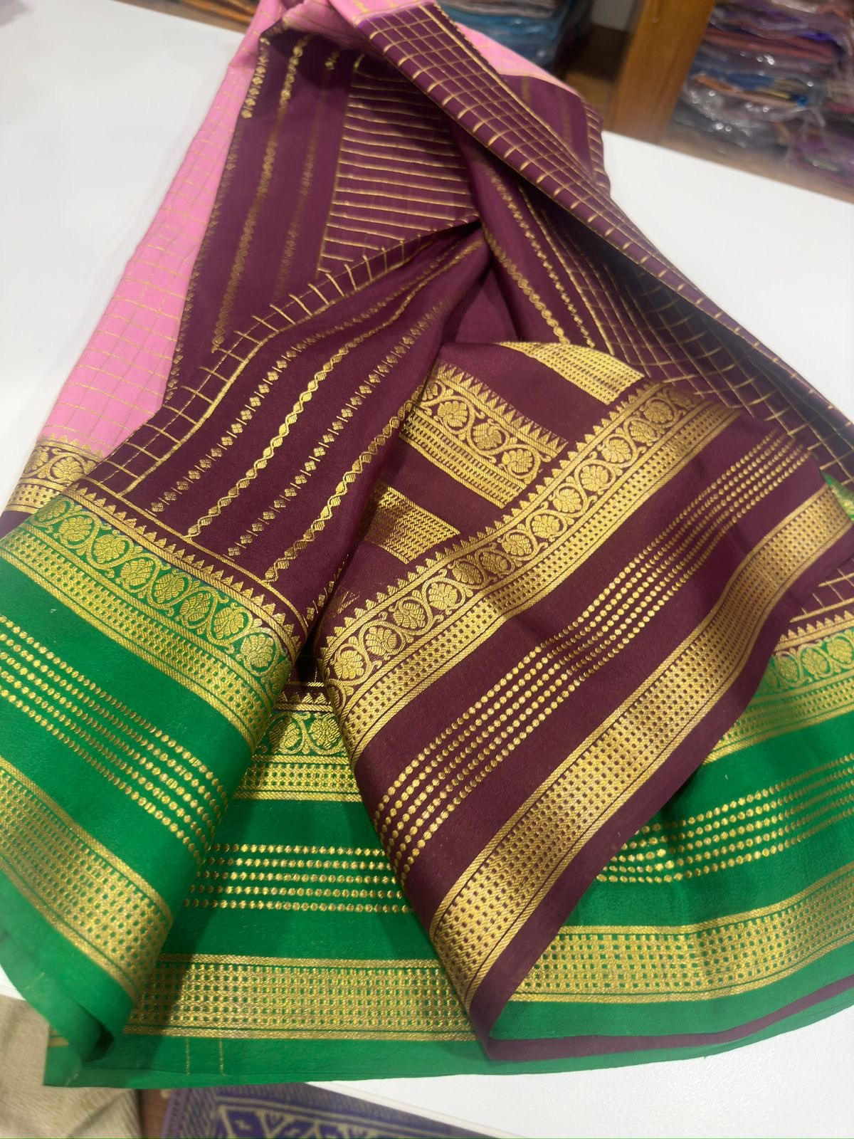 All over saree zari consumption with beautiful 3D color combination