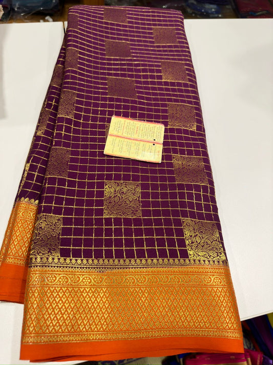 Mysore silk with box brocade beautiful color combination