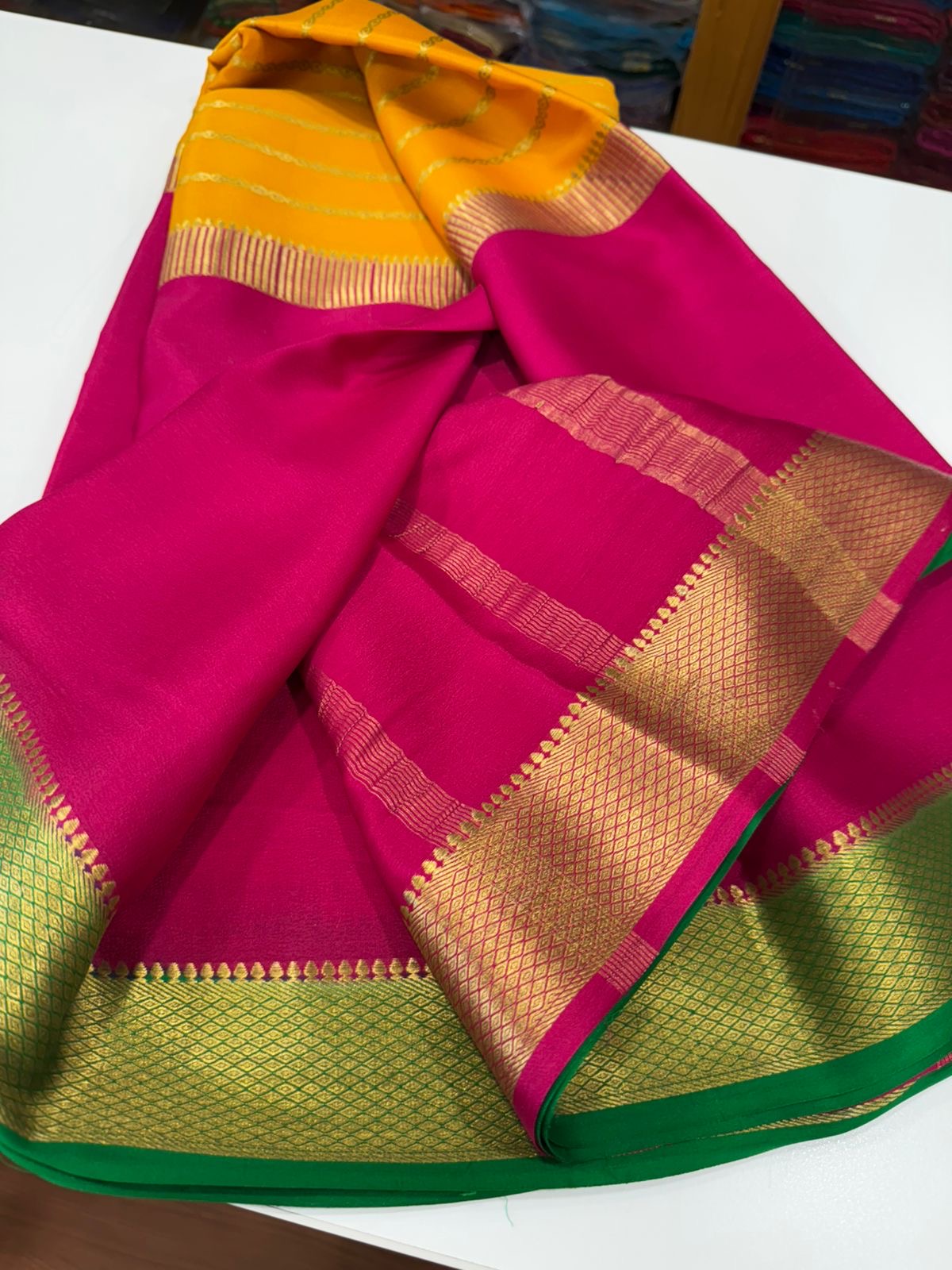 All over sarees Zari weaving pattern