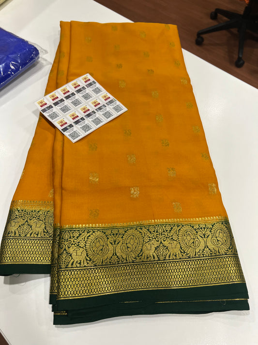 Exclusive pattern mysore silk sarees with elegant color combinations