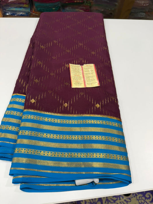 Contrast combination pattern mysore silk sarees with rich pallu