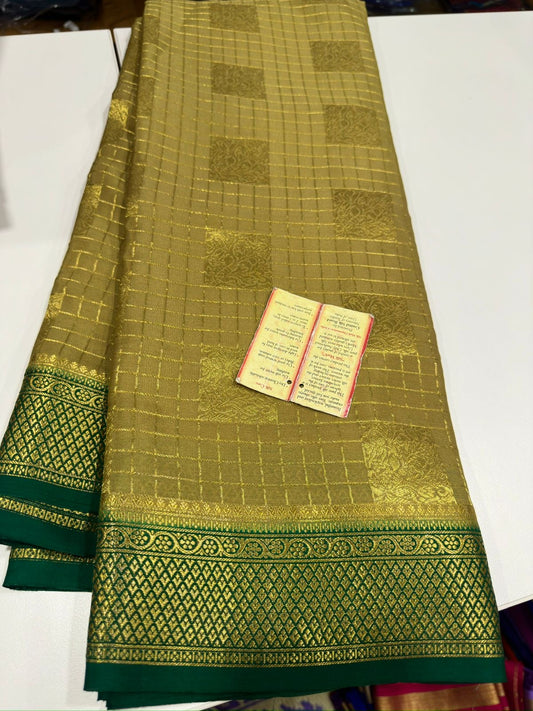 Mysore silk with box brocade beautiful color combination