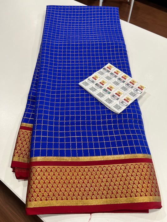 Checks pattern with rich pallu with beautiful colors combination