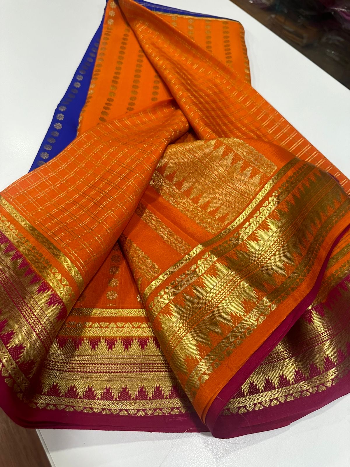 All over saree zari consumption with beautiful 3D color combination