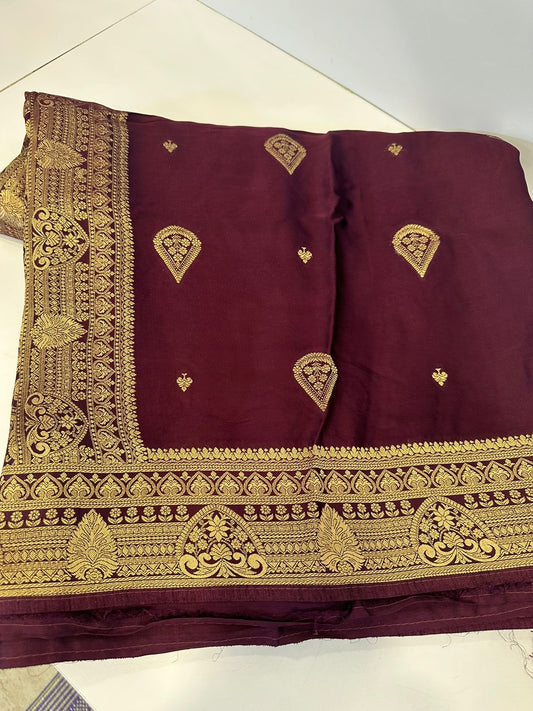 Ghajji silk sarees with zari weaving