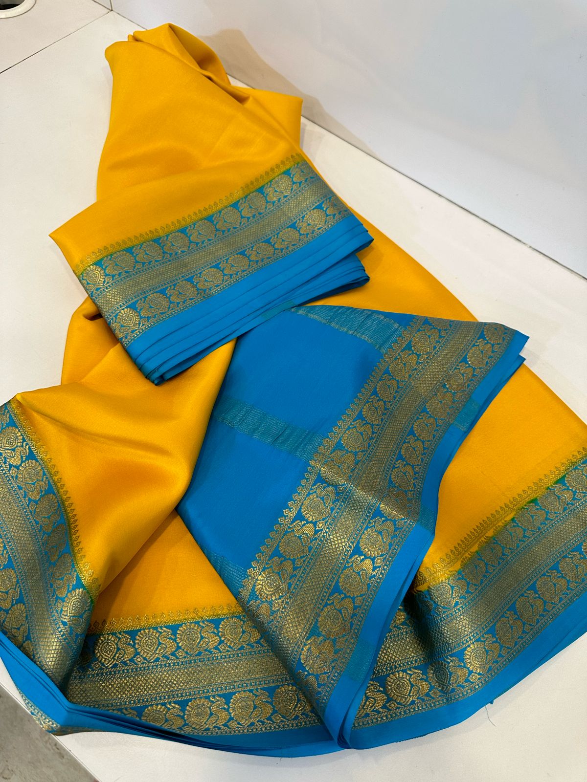 Pure Mysore silk sarees with 100 grm thickness