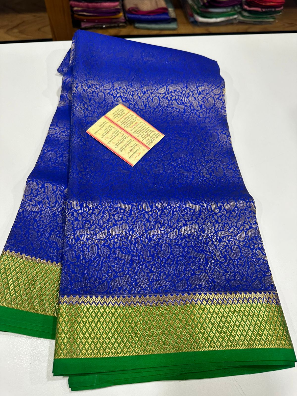 Pure brocade Mysore silk sarees with 120 grm thickness with rich pallu
