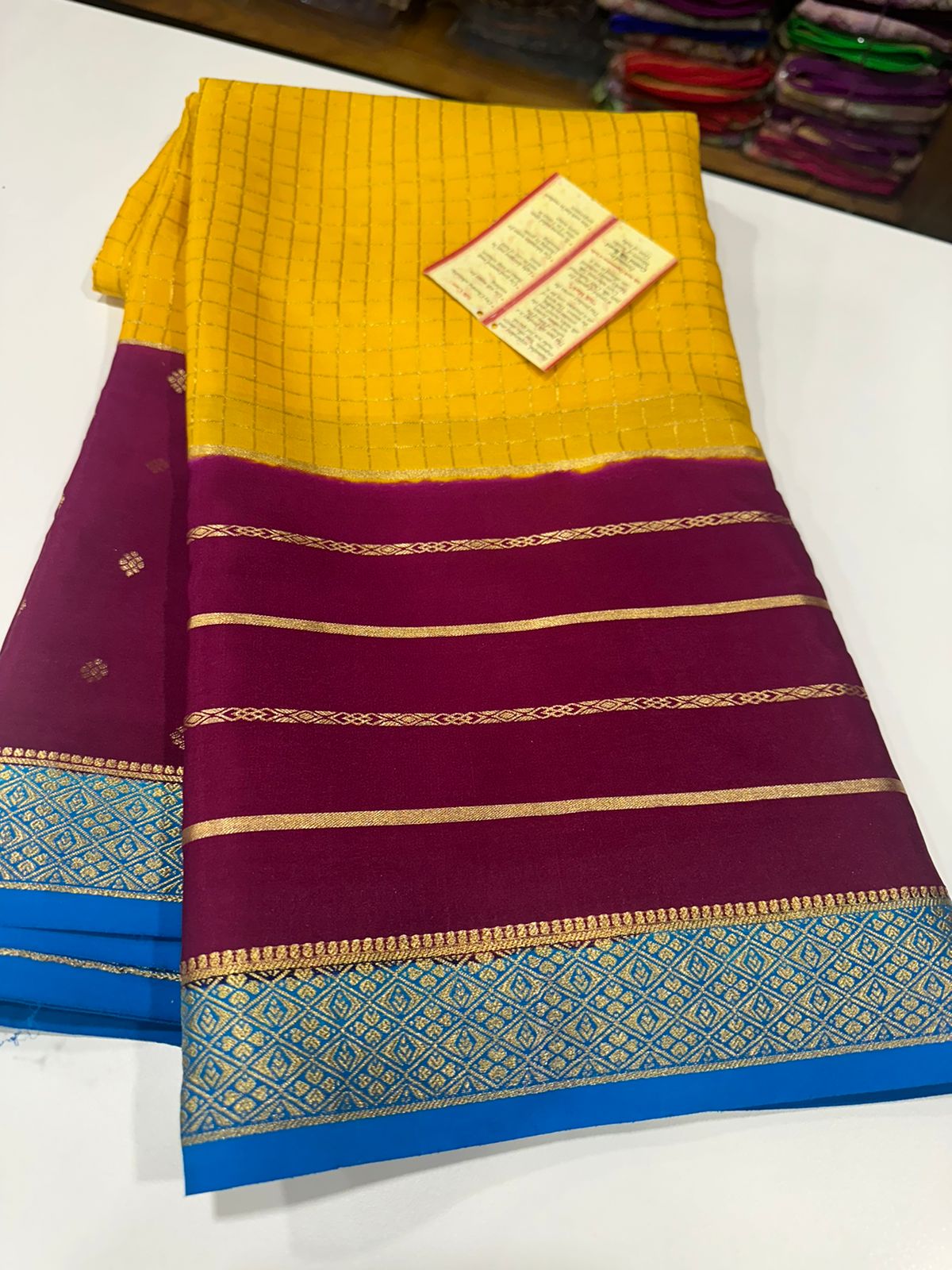 Pure Mysore silk sarees with 120 grm thickness and rich pallu, exclusive designs along with beautiful color combinations