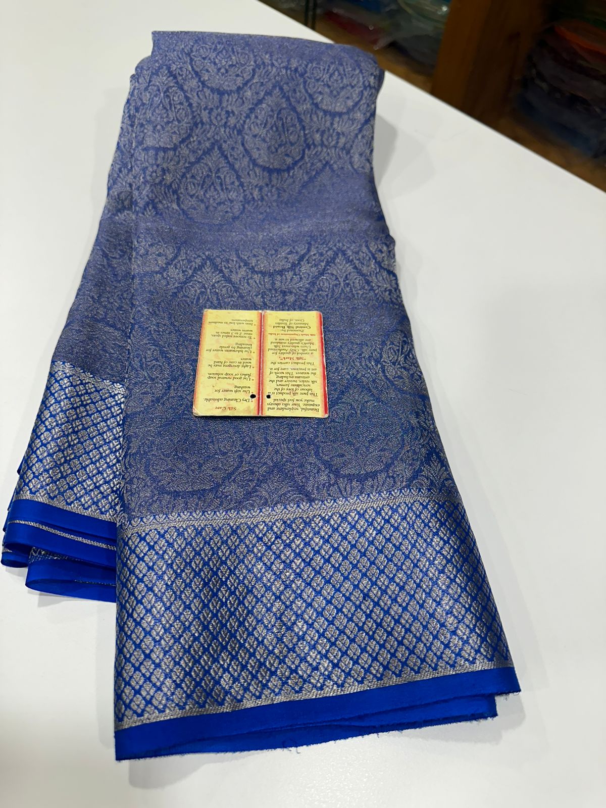 Pure brocade Mysore silk sarees with 120 grm thickness and beautiful Silk brocade fabric with zari weaving allover saree with rich pallu n plain blouse with borders