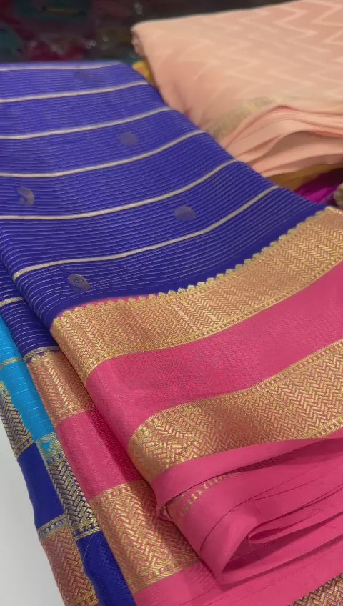 Mysore silk sarees with motif and bentex border