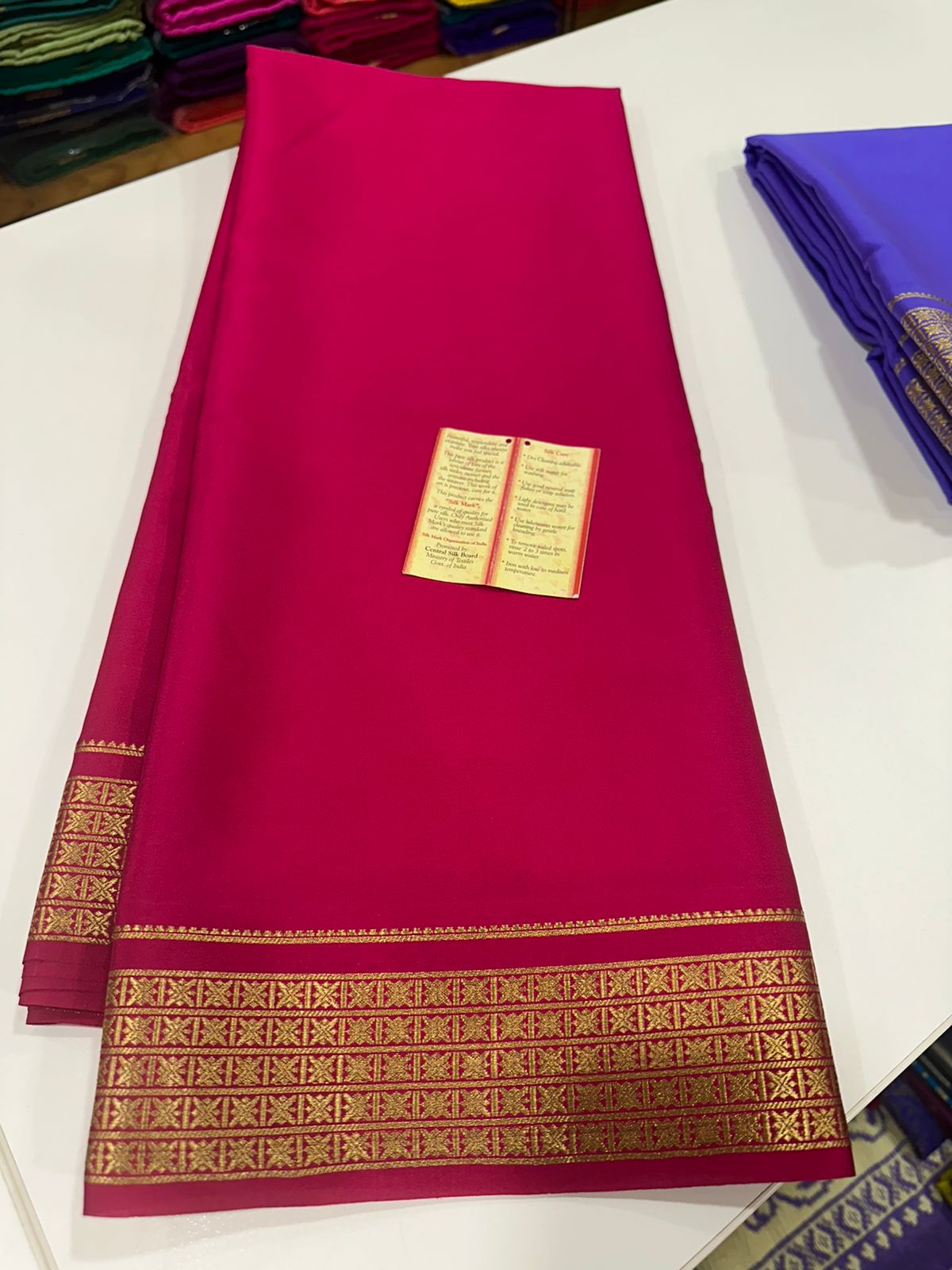 Pure Mysore Silk Sarees Traditional flower border with beautiful color combinations which comes with elegant colors