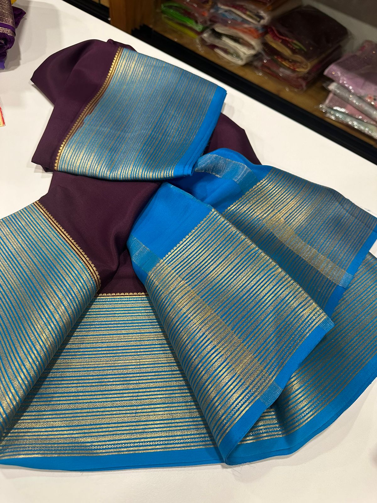 Pure Mysore silk sarees Traditional kanchi borders with elegant color combinations